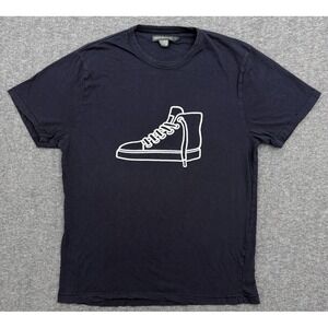 French Connection Shirt‎ Mens Large Blue Gym Shoe Sneaker Embroidered Crew Tee